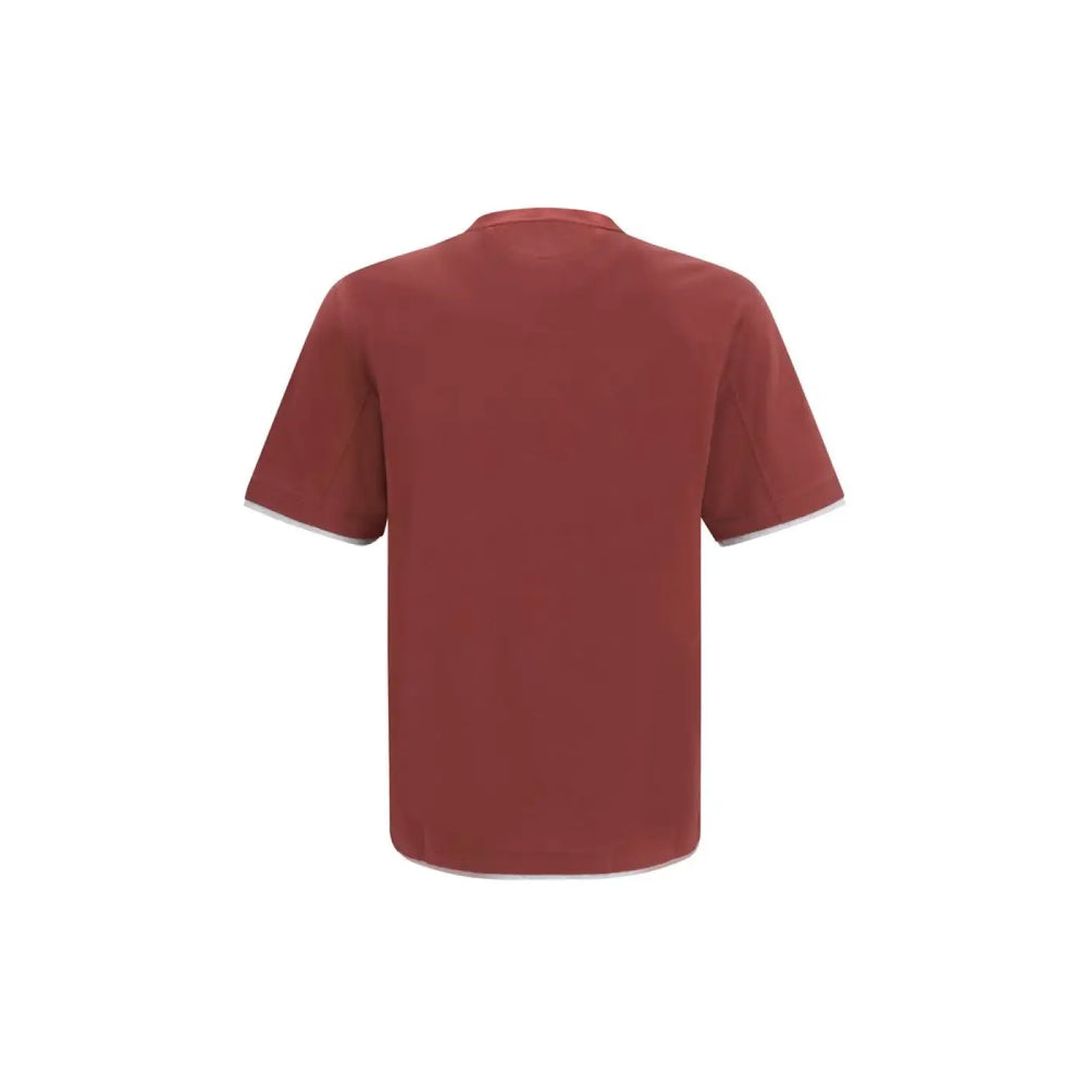Brunello Cucinelli Bordeaux Cotton T-shirt