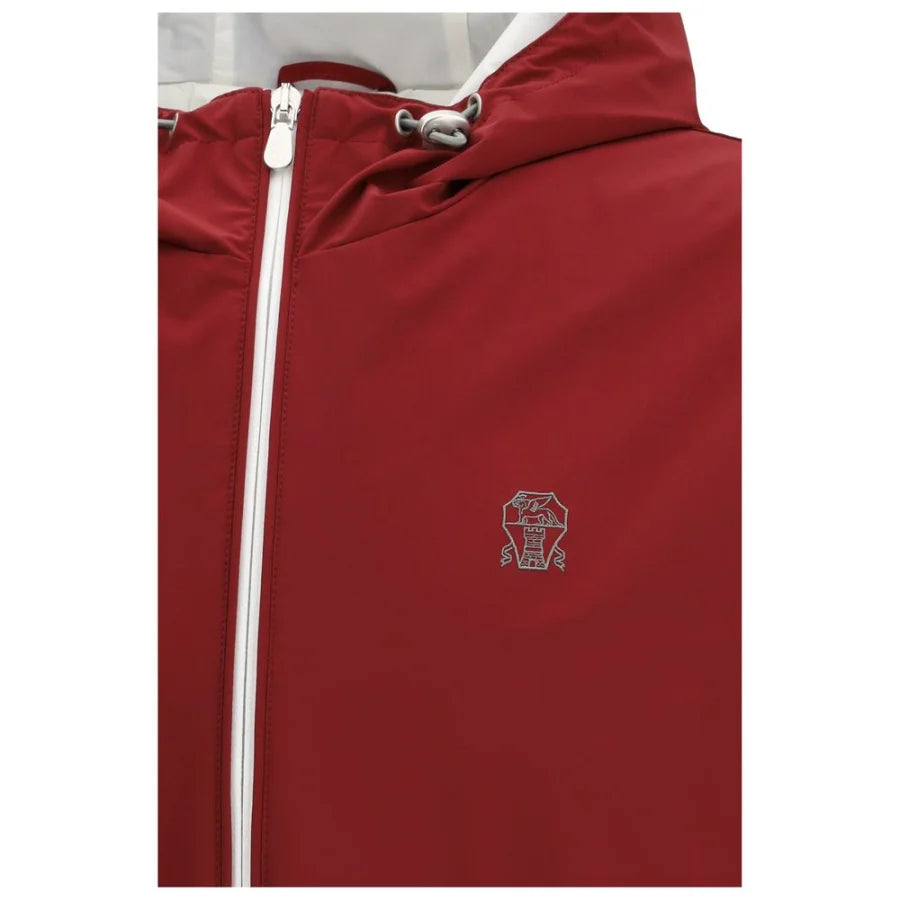 Brunello Cucinelli Bordeaux Polyamide Shell Jacket