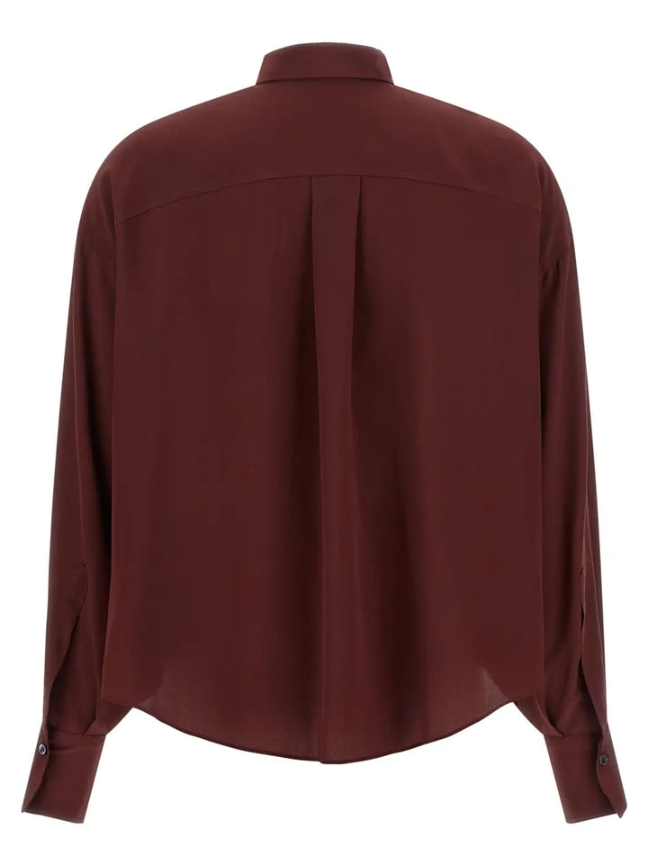 Brunello Cucinelli Bordeaux Silk Blouse
