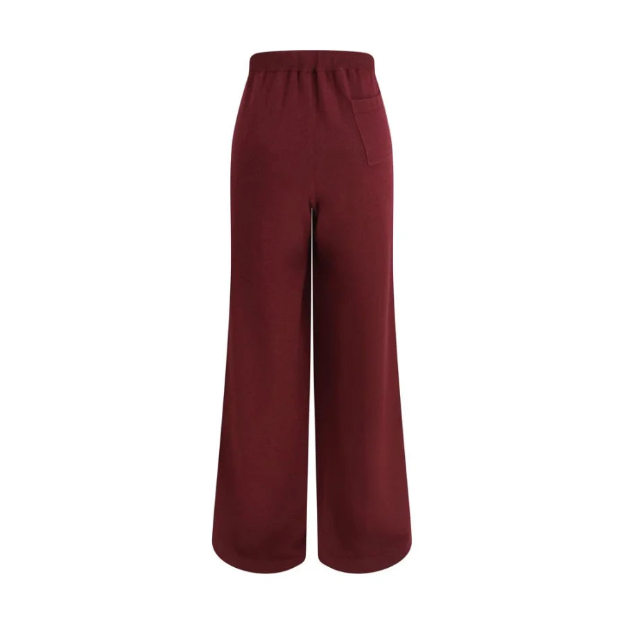 Brunello Cucinelli Bordeaux Wool Casual Pants