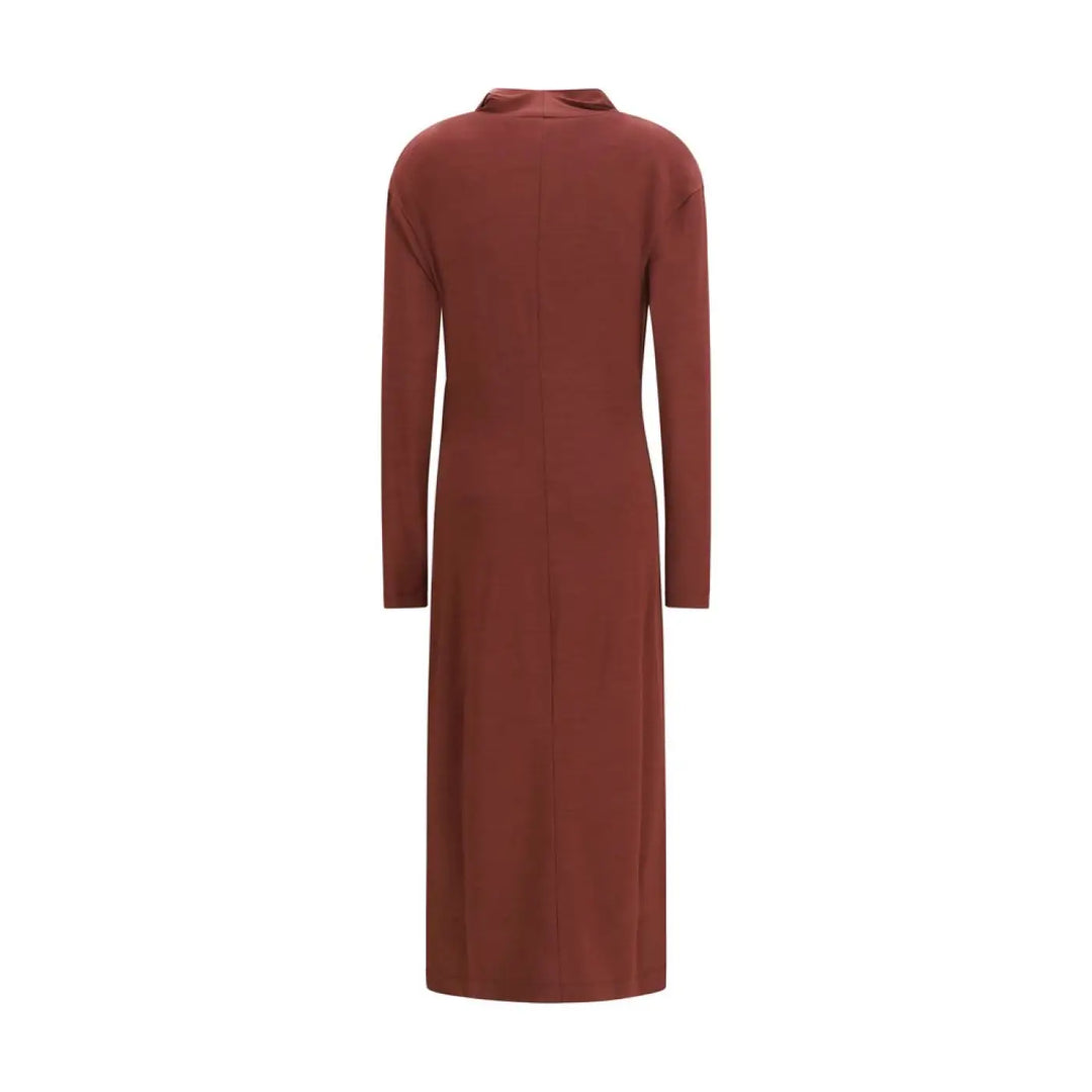 Brunello Cucinelli Bordeaux Wool Oves Aries Casual Dress
