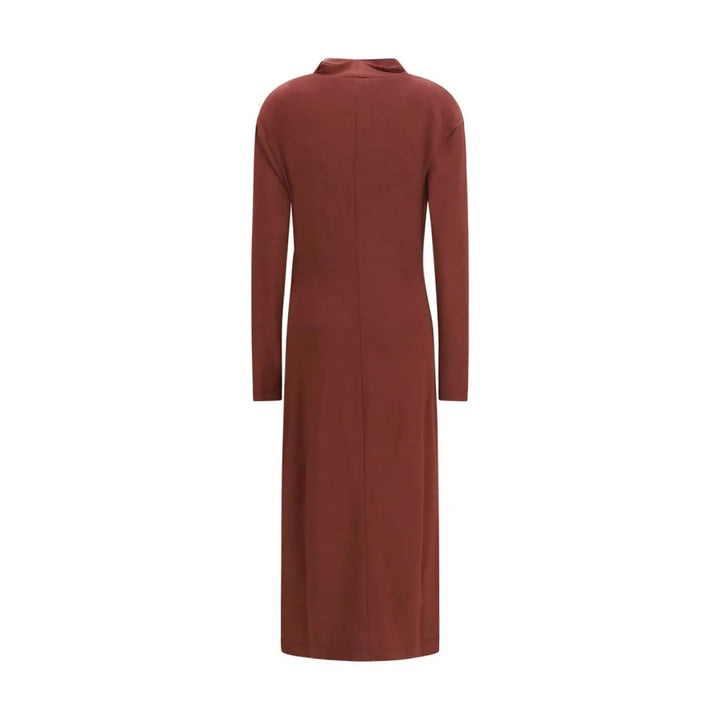 Brunello Cucinelli Bordeaux Wool Oves Aries Casual Dress