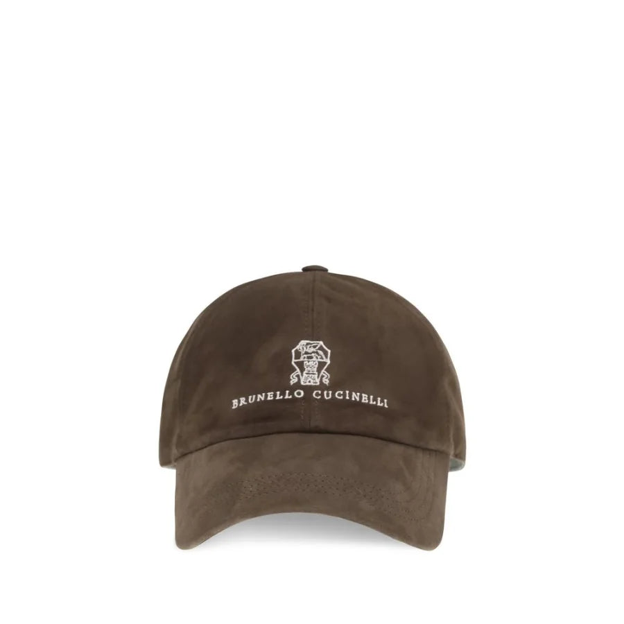 Brunello Cucinelli Brown Calf Leather Bos Taurus Cap (Baseball Hat)