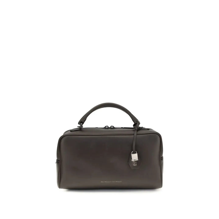 Brunello Cucinelli Brown Calf Leather Bos Taurus Handbag