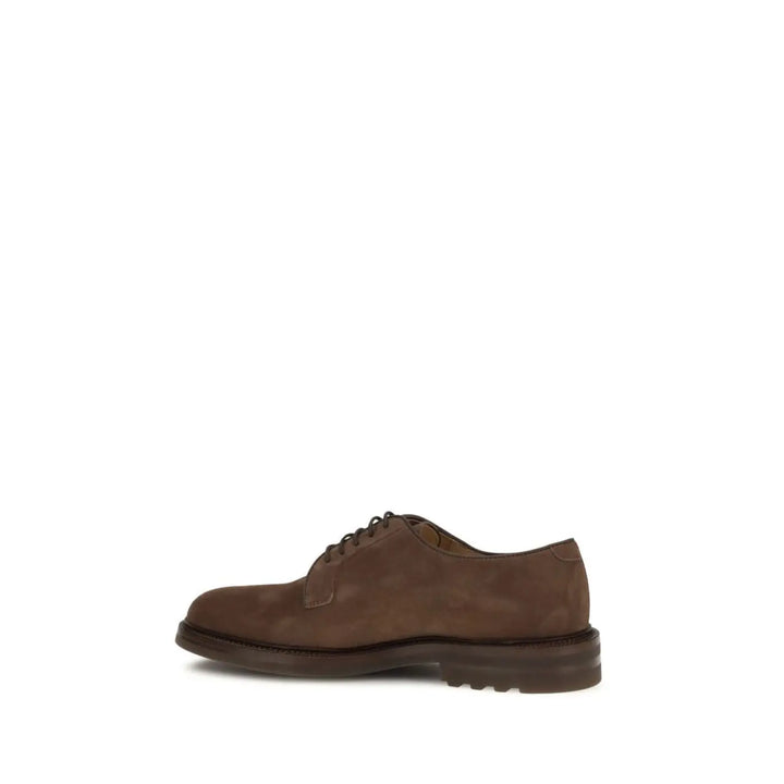 Brunello Cucinelli Brown Calf Leather Bos Taurus Oxfords and Derbies