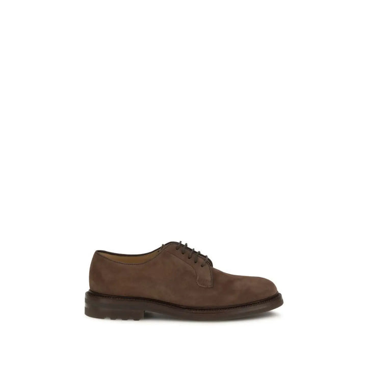 Brunello Cucinelli Brown Calf Leather Bos Taurus Oxfords and Derbies