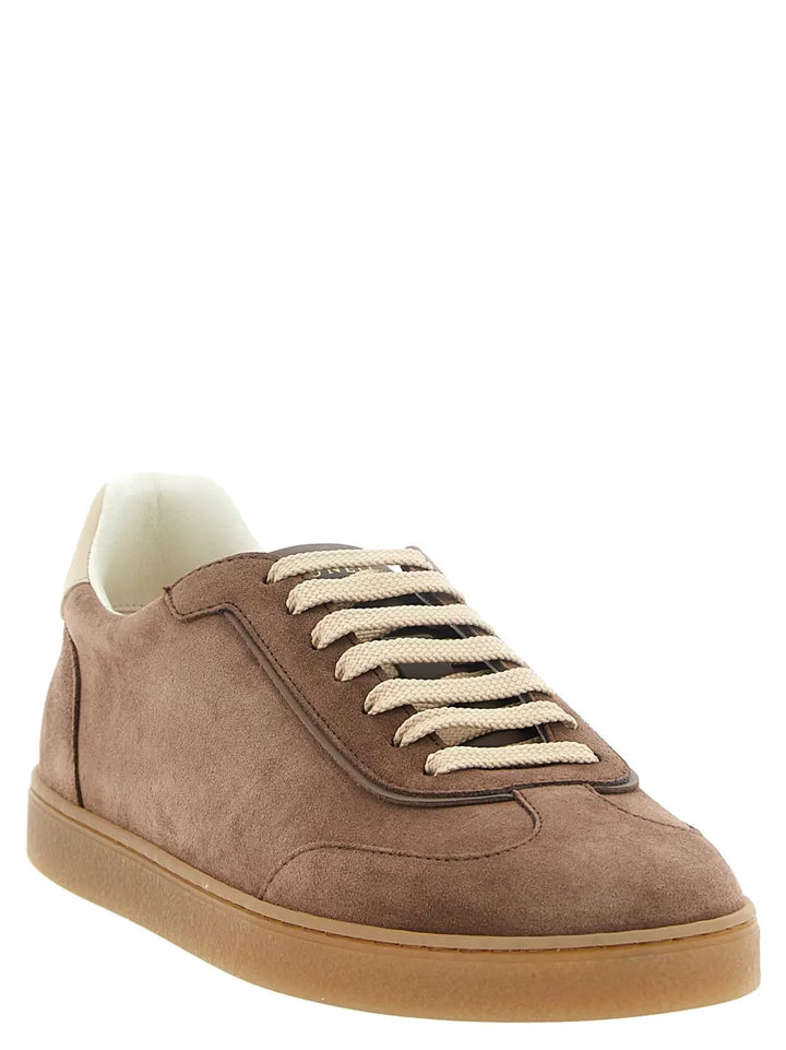 Brunello Cucinelli Brown Calfskin Low Top Sneakers