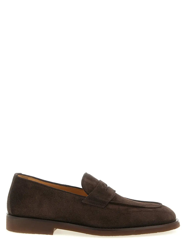 Brunello Cucinelli Brown Calfskin Slip-on Loafers