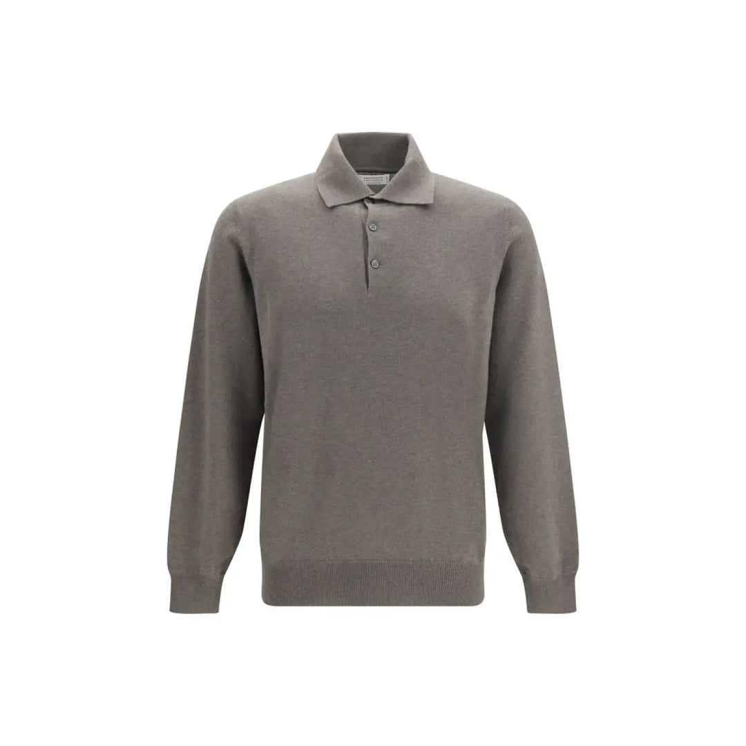 Brunello Cucinelli Brown Cashmere Polo Shirt