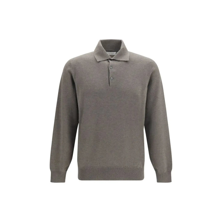 Brunello Cucinelli Brown Cashmere Polo Shirt