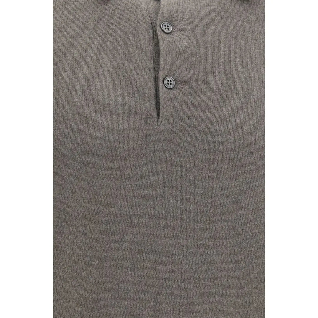 Brunello Cucinelli Brown Cashmere Polo Shirt