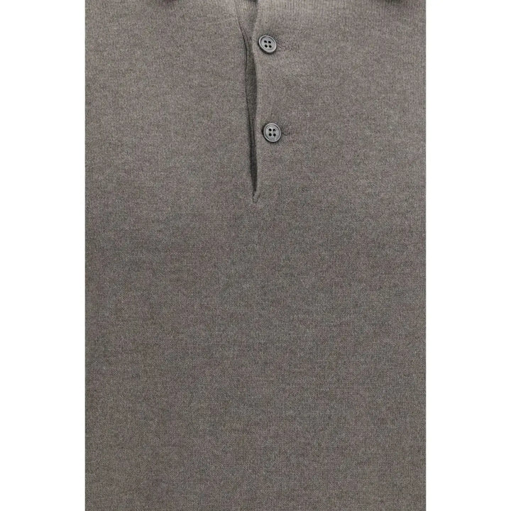 Brunello Cucinelli Brown Cashmere Polo Shirt