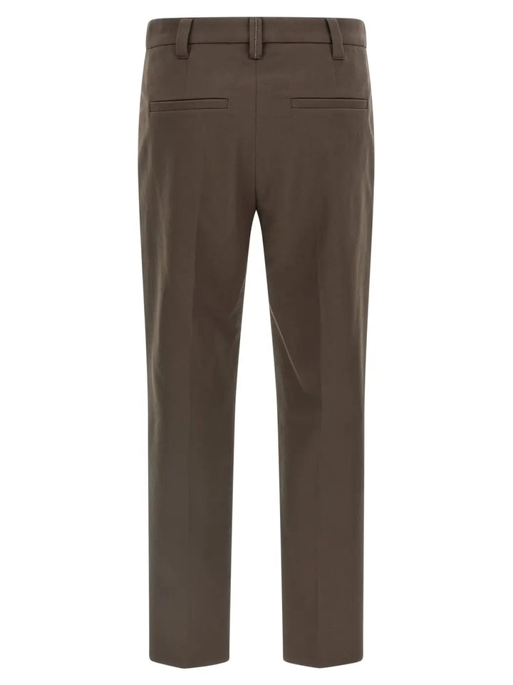 Brunello Cucinelli Brown Cotton Casual Pants
