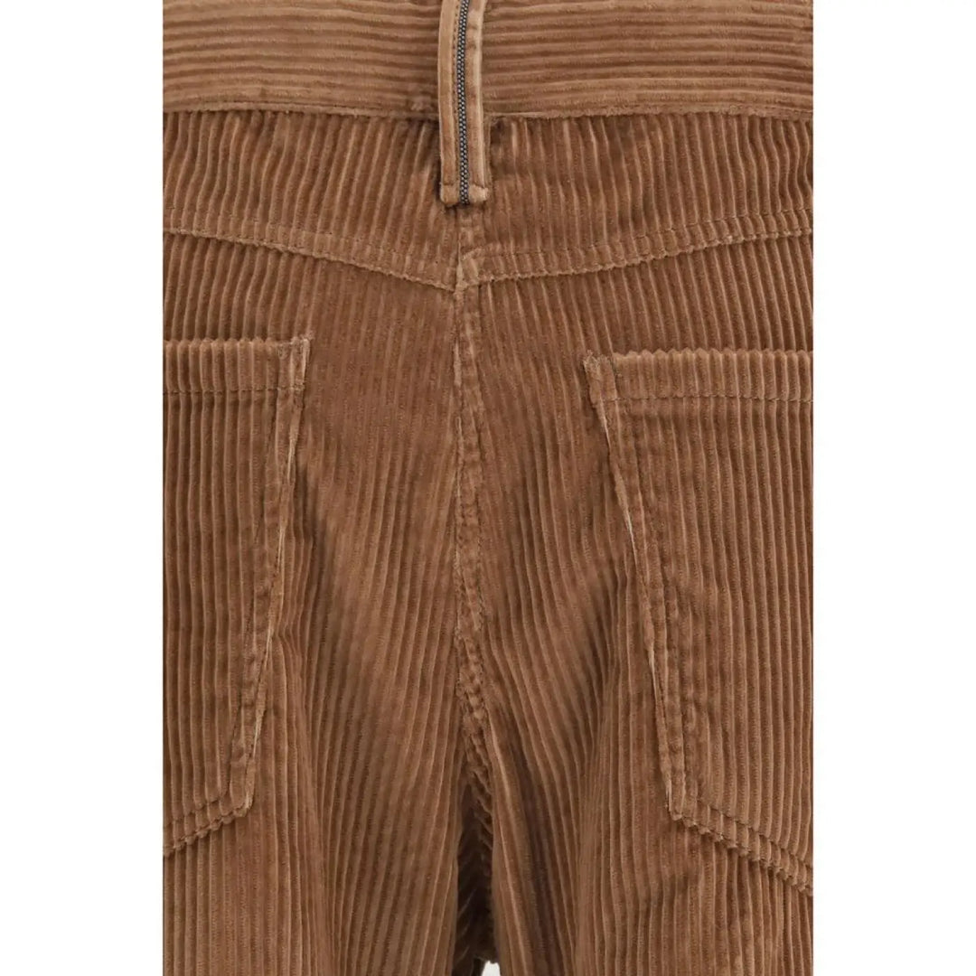 Brunello Cucinelli Brown Cotton Casual Pants