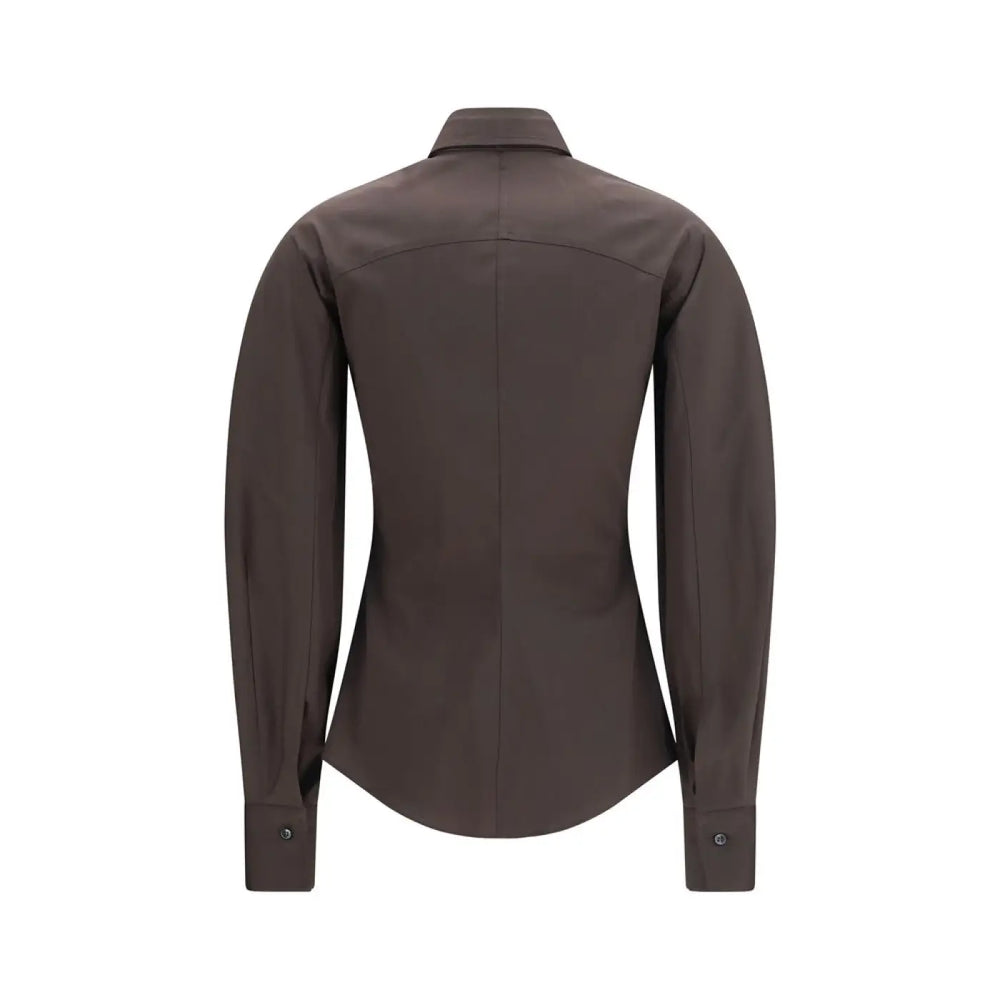 Brunello Cucinelli Brown Cotton Dress Shirt