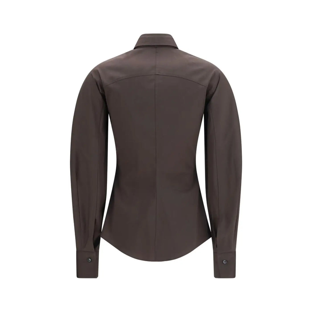 Brunello Cucinelli Brown Cotton Dress Shirt