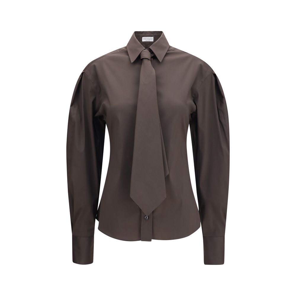 Brunello Cucinelli Shirts - Brown Cotton Dress Shirt