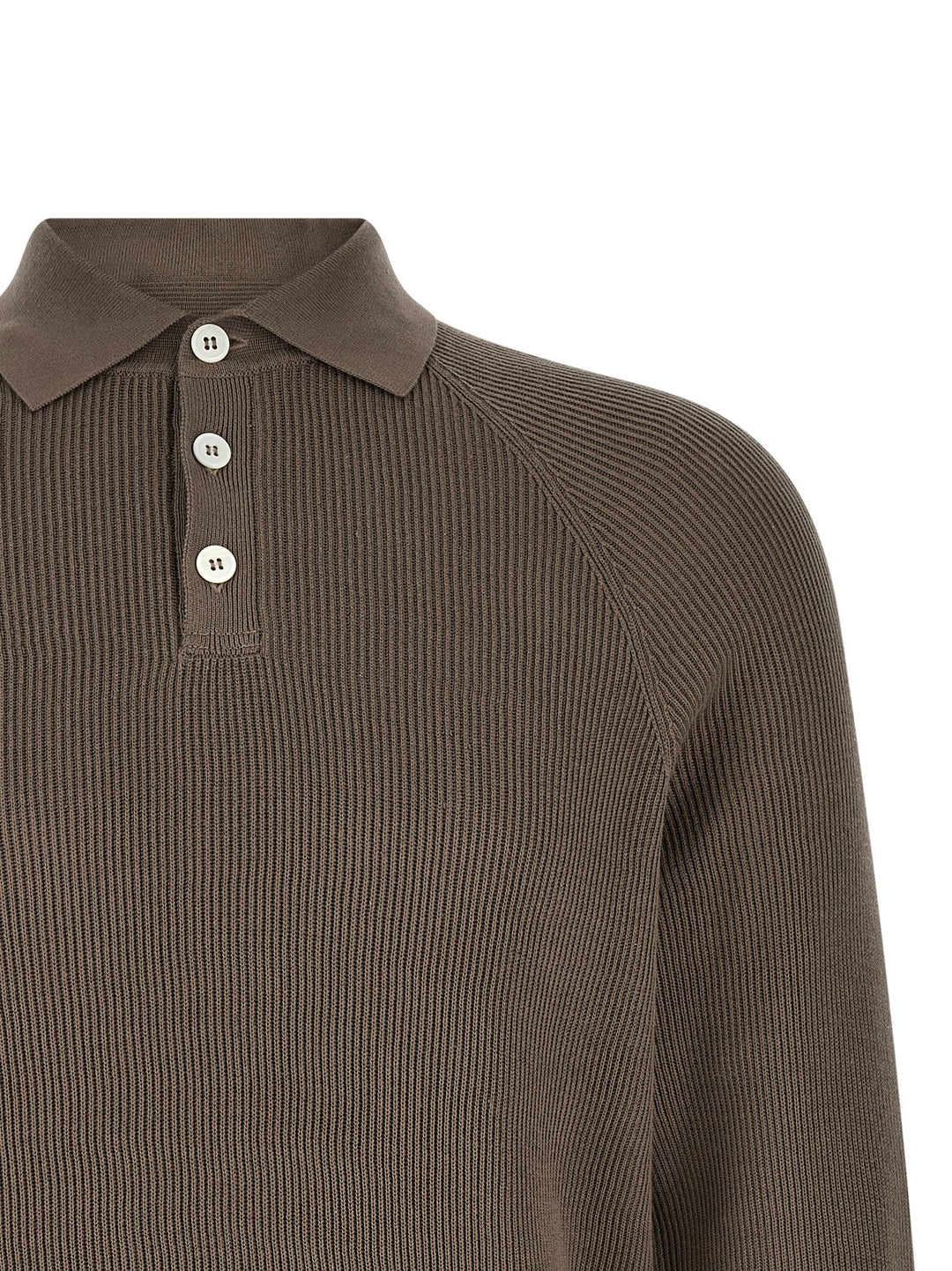 Brunello Cucinelli Brown Cotton Polo Shirt