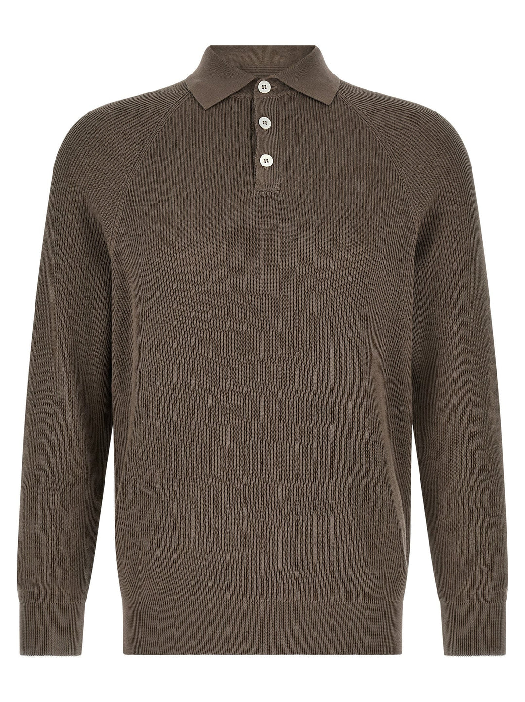 Brunello Cucinelli Brown Cotton Polo Shirt