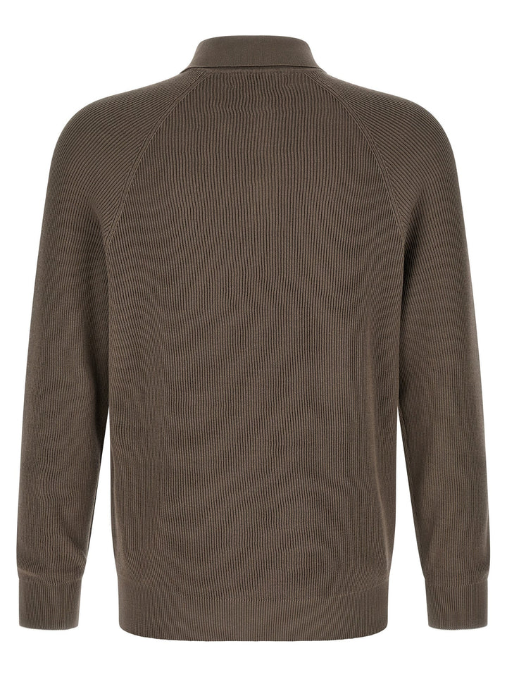 Brunello Cucinelli Brown Cotton Polo Shirt