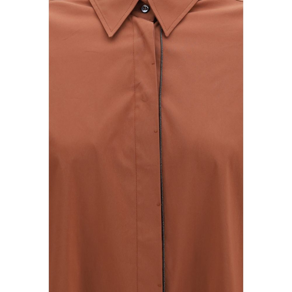 Brunello Cucinelli Shirts - Brown Cotton Shirt