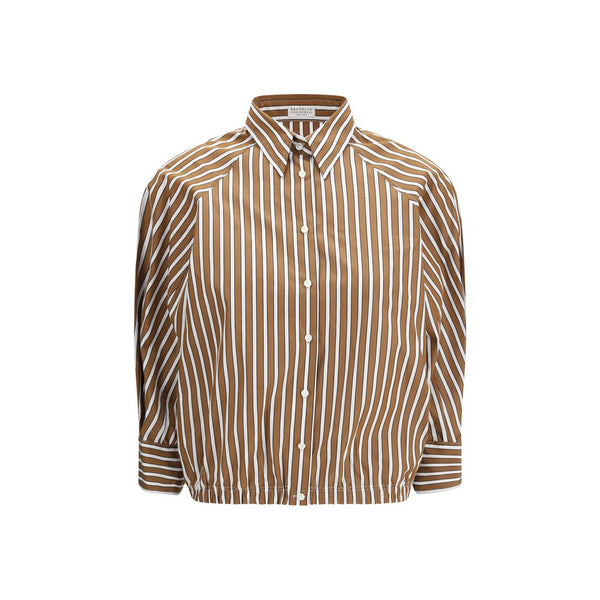 Brunello Cucinelli Shirts - Brown Cotton Shirt