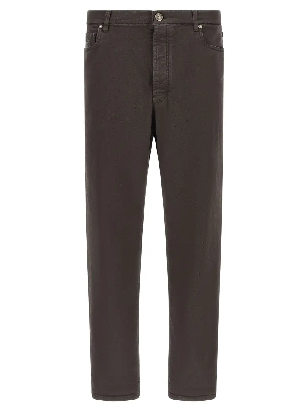 Brunello Cucinelli Brown Cotton Straight-leg Jeans