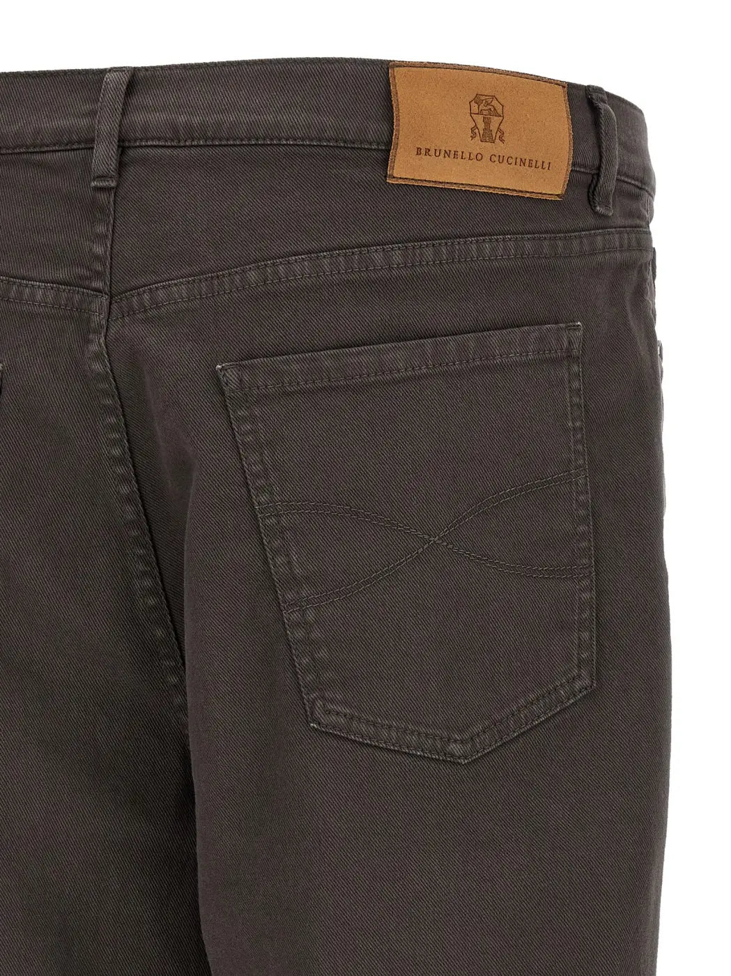 Brunello Cucinelli Brown Cotton Straight-leg Jeans