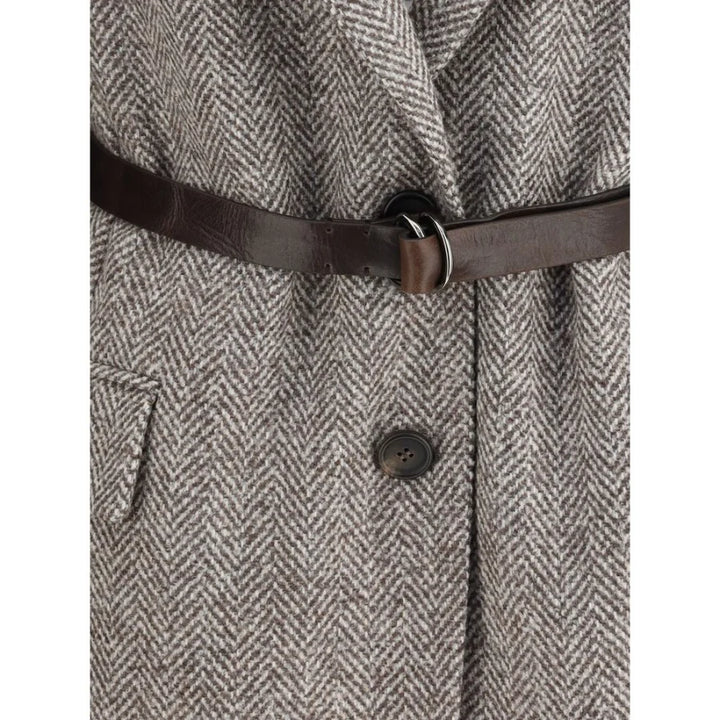 Brunello Cucinelli Brown Fleece Wool Coat