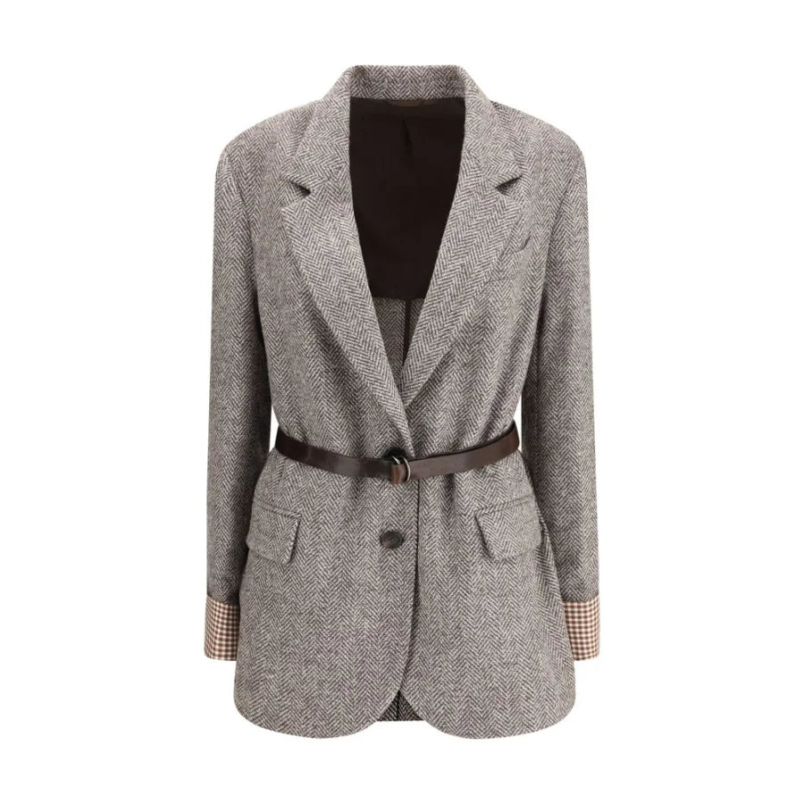 Brunello Cucinelli Brown Fleece Wool Coat