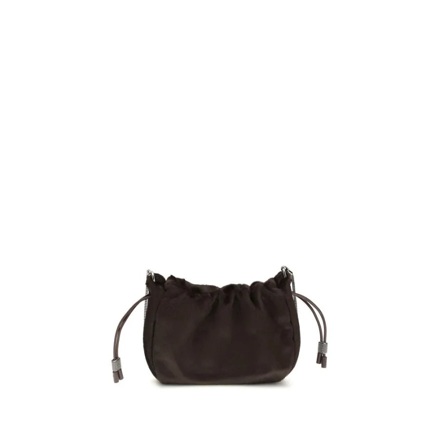 Brunello Cucinelli Brown Fur Shoulder Bag