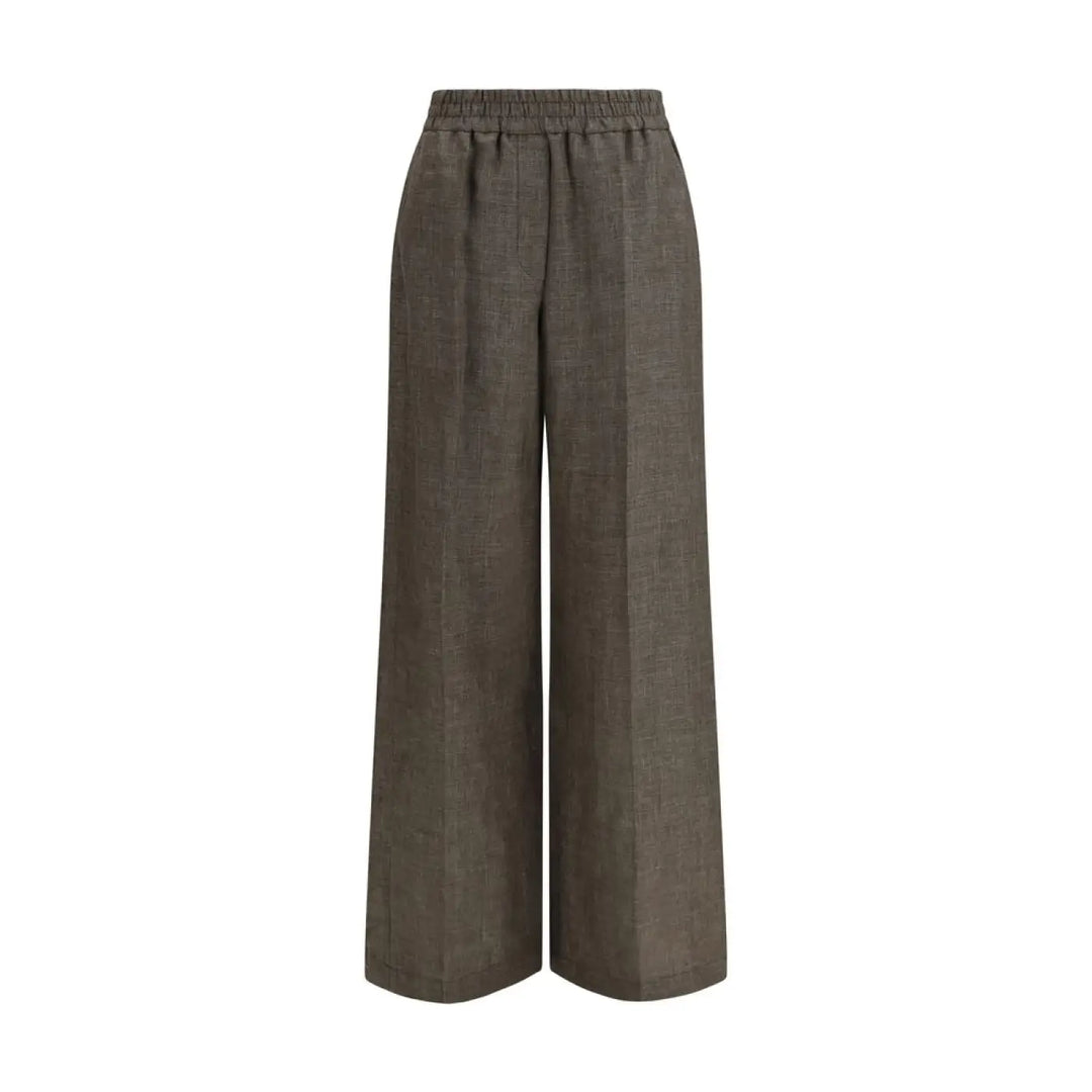Brunello Cucinelli Brown Linen Casual Pants
