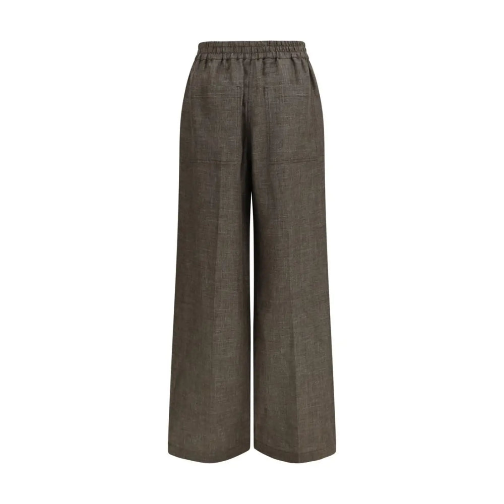 Brunello Cucinelli Brown Linen Casual Pants