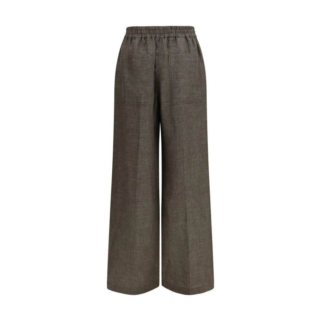 Brunello Cucinelli Brown Linen Casual Pants