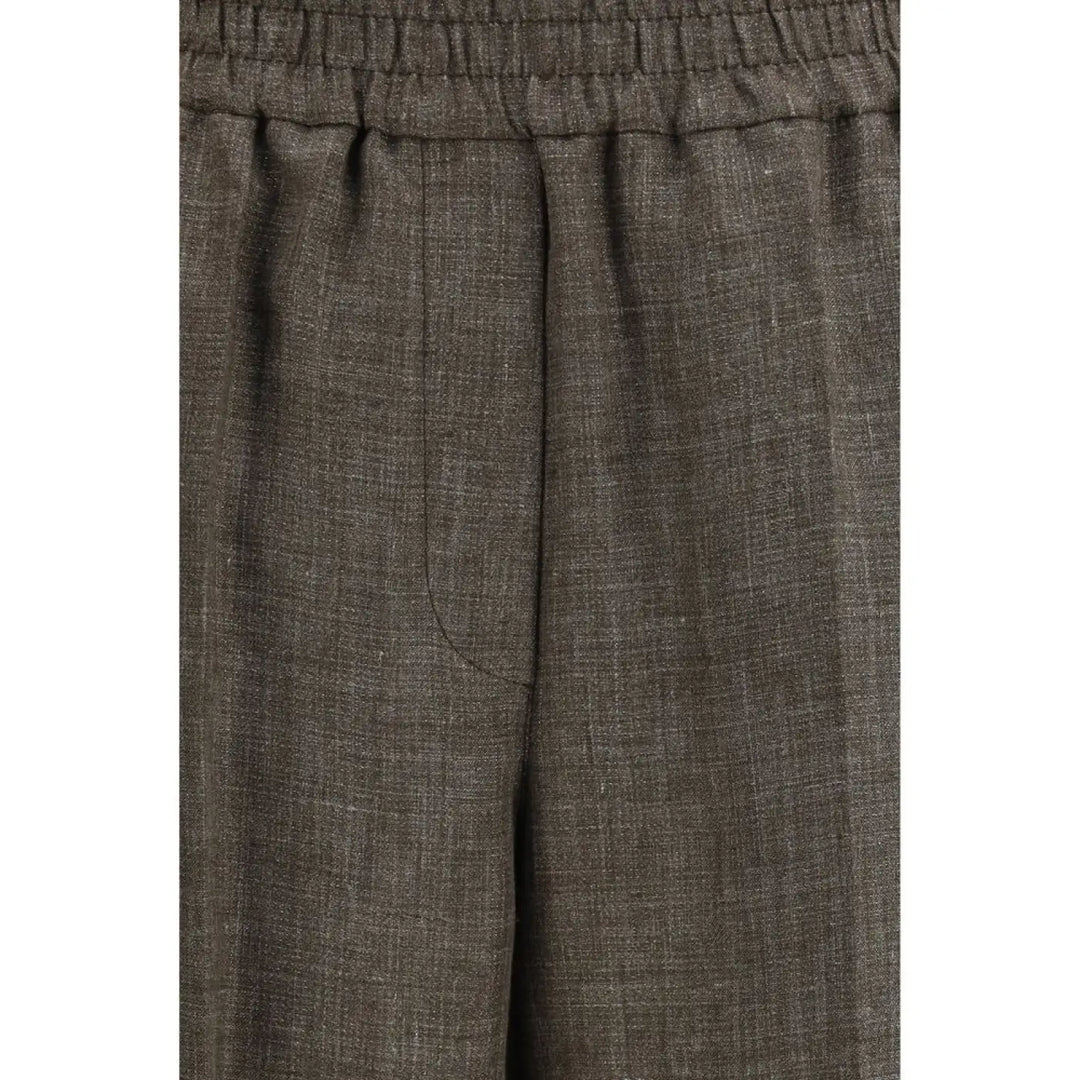 Brunello Cucinelli Brown Linen Casual Pants