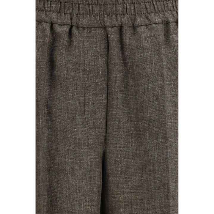 Brunello Cucinelli Brown Linen Casual Pants