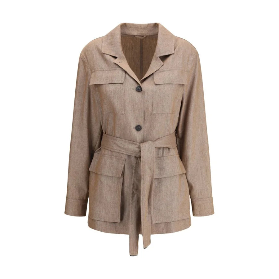Brunello Cucinelli Brown Linen Coat