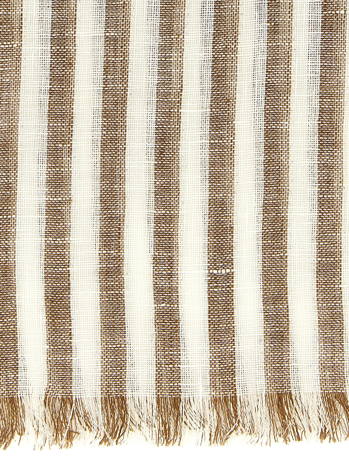 Brunello Cucinelli Brown Linen Scarf