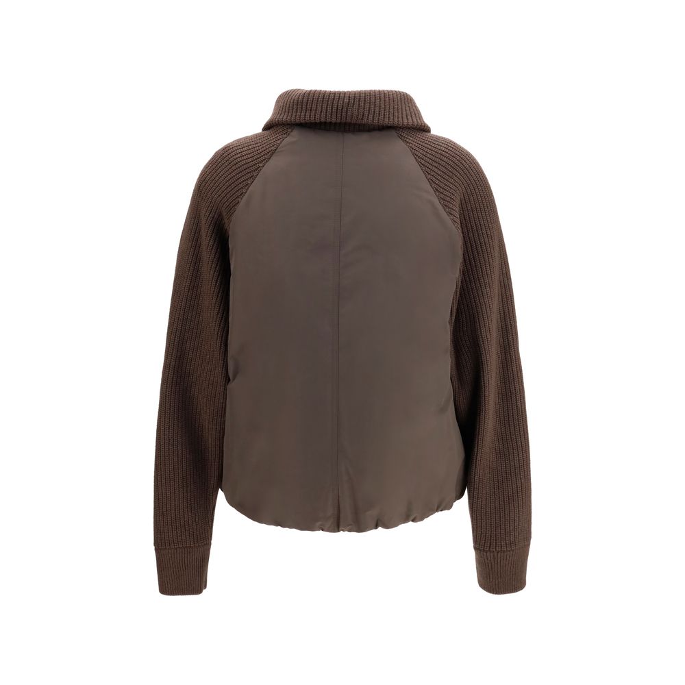 Brunello Cucinelli Puffer Jackets - Brown Polyester Full-Length Jacket