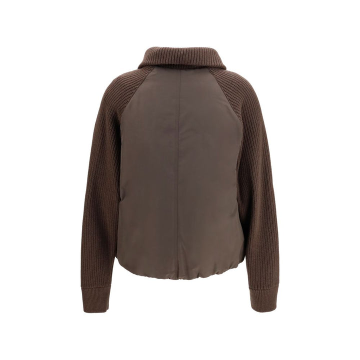 Brunello Cucinelli Puffer Jackets - Brown Polyester Full-Length Jacket