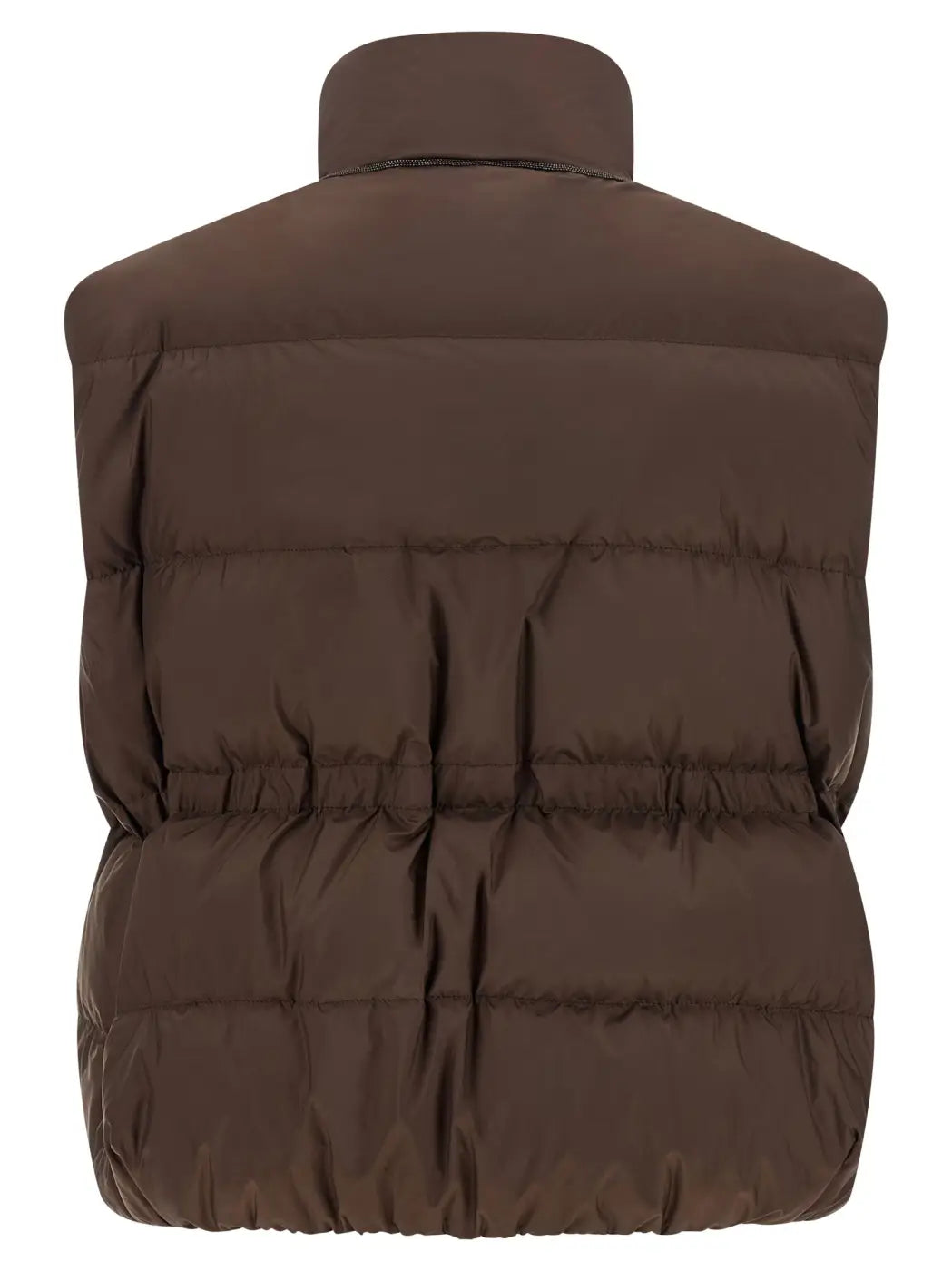 Brunello Cucinelli Brown Polyester Sleeveless Jacket