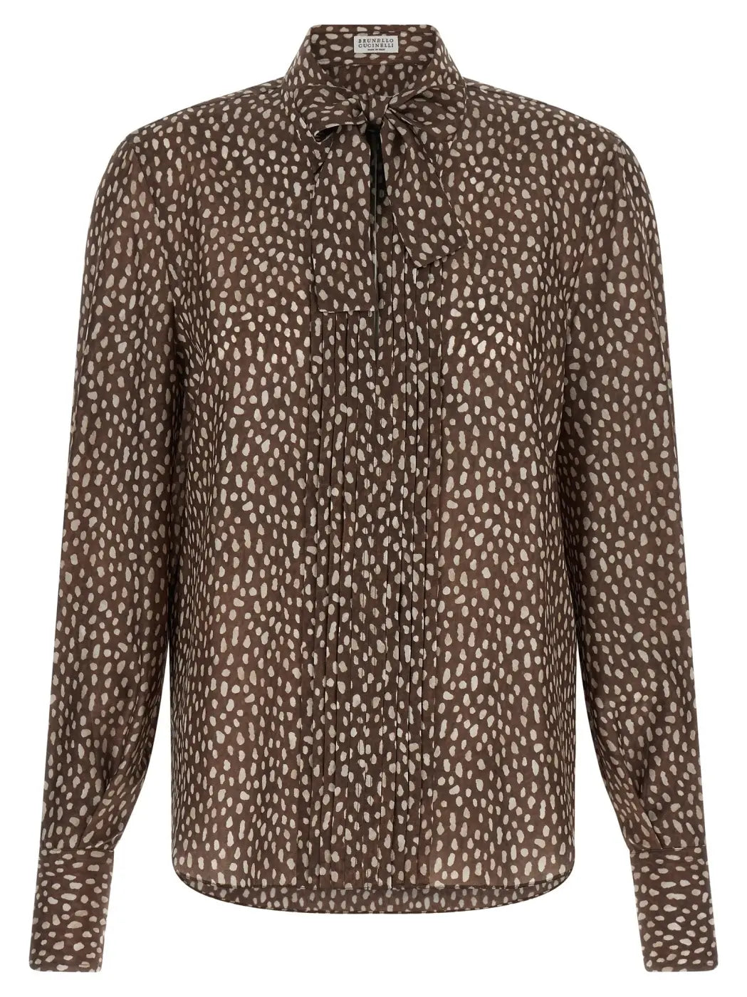 Brunello Cucinelli Brown Silk Blouse