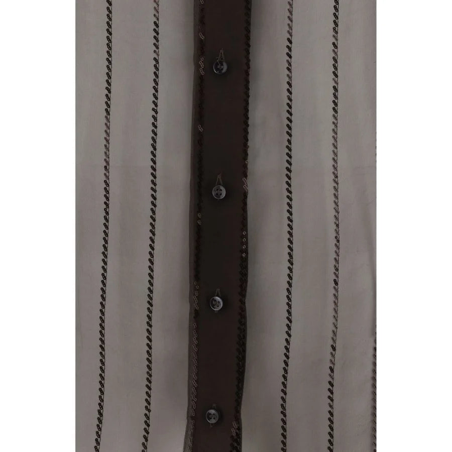 Brunello Cucinelli Brown Silk Blouse