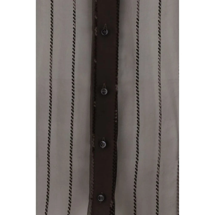 Brunello Cucinelli Brown Silk Blouse