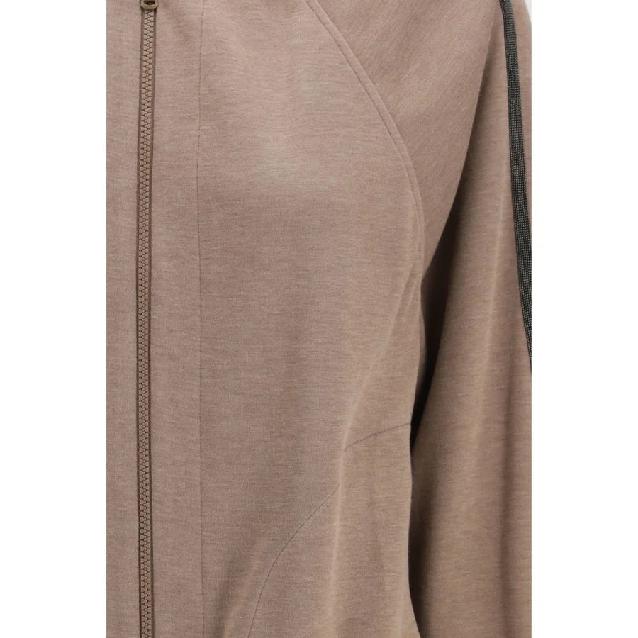Brunello Cucinelli Brown Silk Sweatshirt
