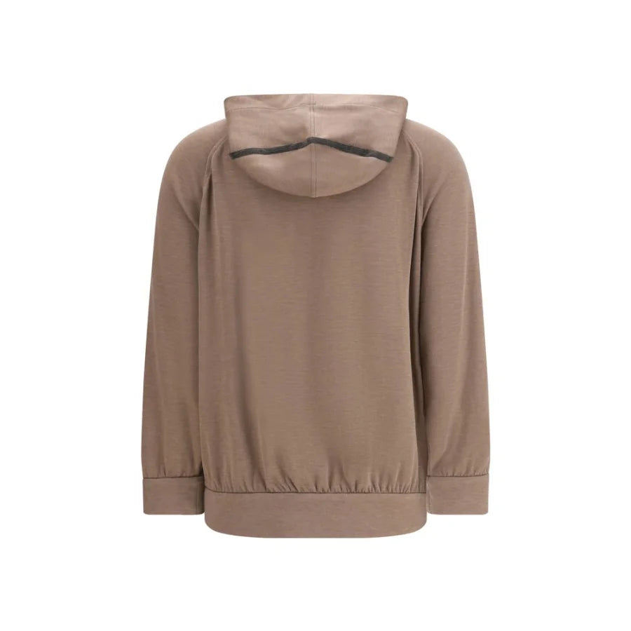 Brunello Cucinelli Brown Silk Sweatshirt