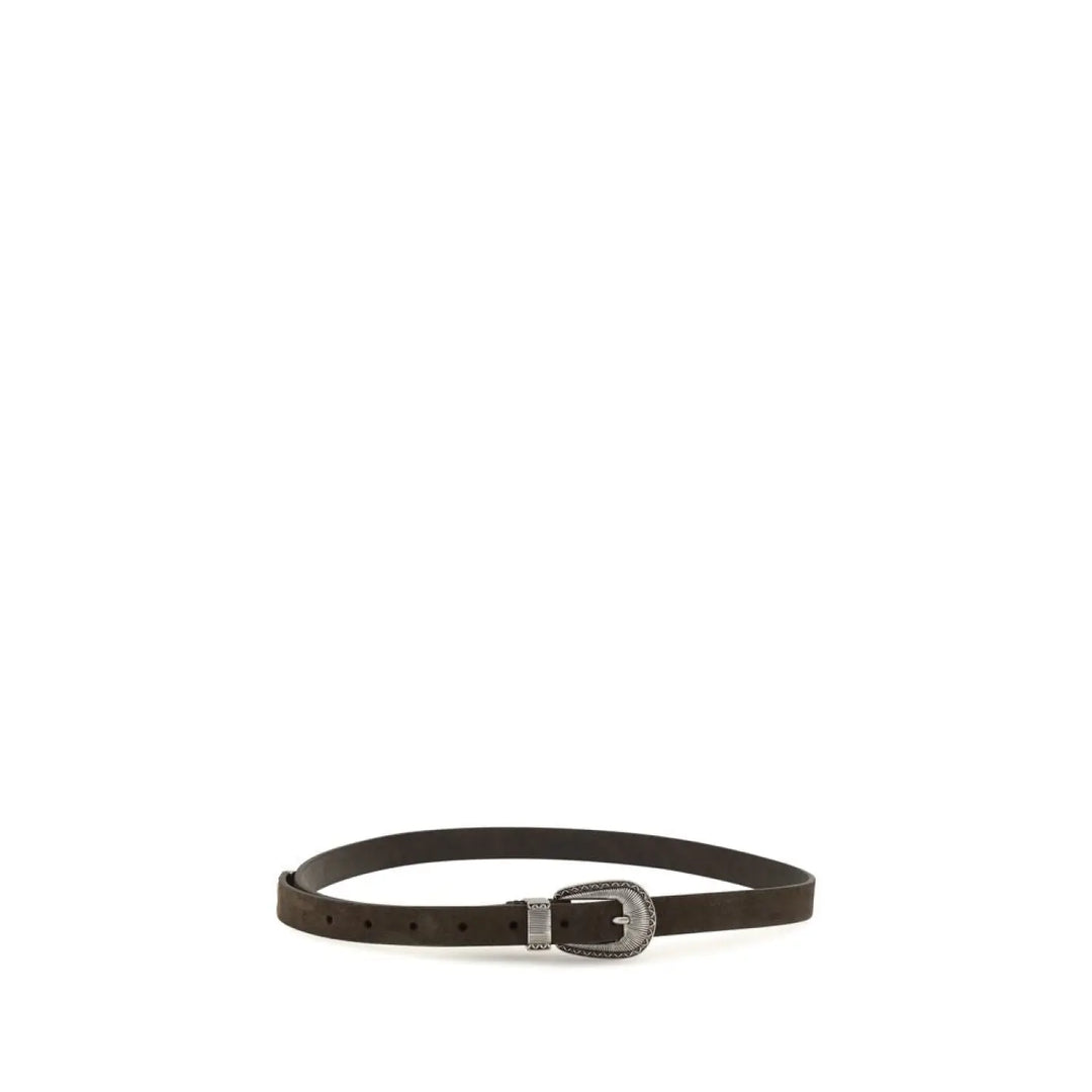 Brunello Cucinelli Brown Suede Leather Belt