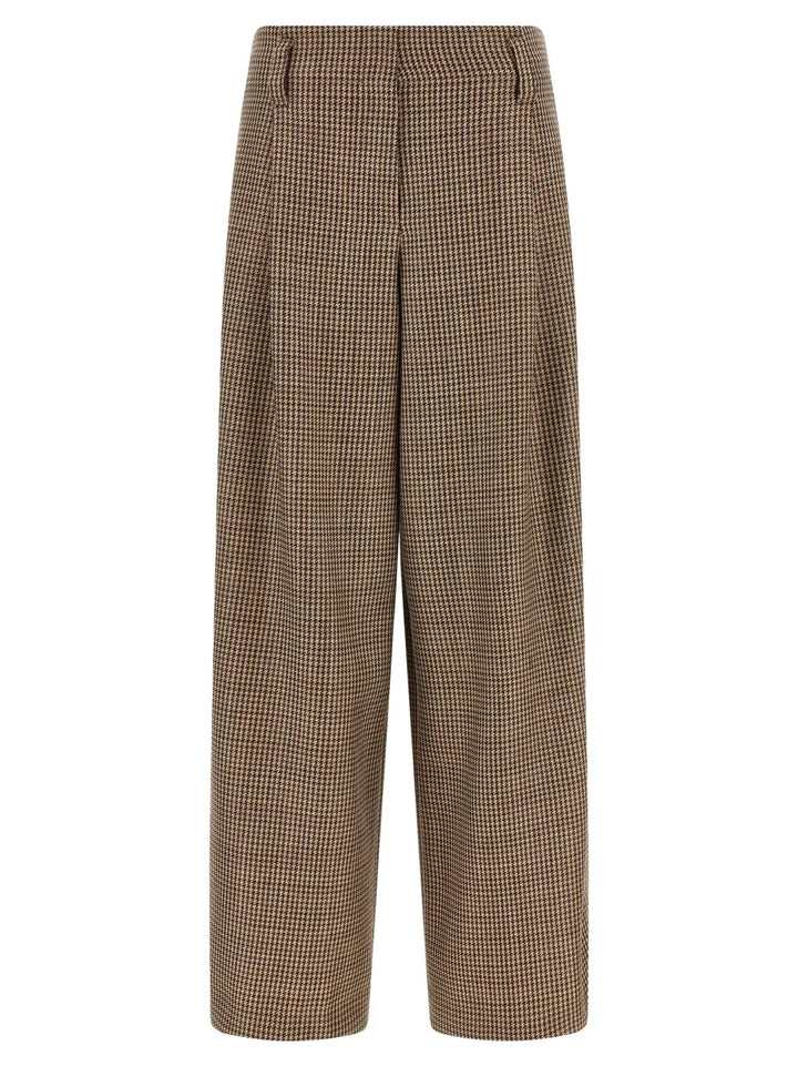 Brunello Cucinelli Brown Virgin Wool Flared Pants