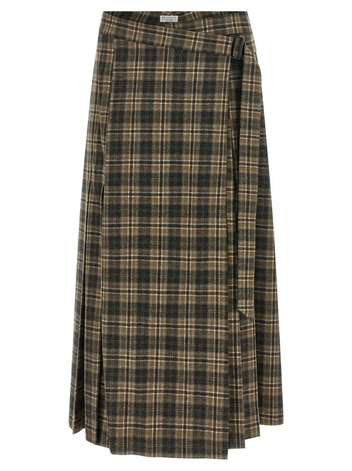 Brunello Cucinelli Brown Virgin Wool Mini Skirt
