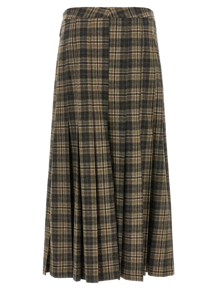 Brunello Cucinelli Brown Virgin Wool Mini Skirt